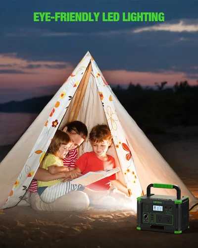 Miniatura 8 de GRECELL - Generador solar portátil de 1000 W, 999 Wh con salida USB-C PD de 60 W, salida de CA de onda sinusoidal pura de 110 V, batería de litio