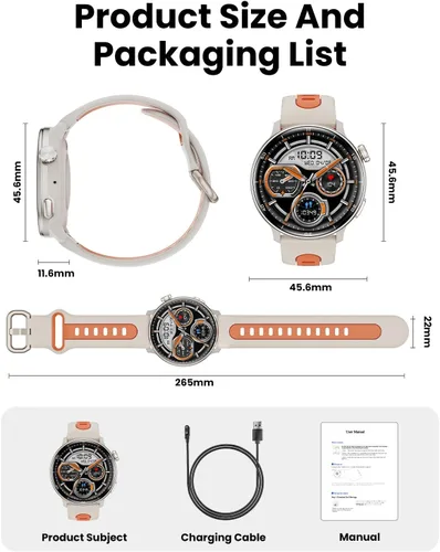 Miniatura 9 de Relojes inteligentes para hombres y mujeres GPS, reloj inteligente con pantalla AMOLED de 1.43 pulgadas, brújula de relojes inteligentes, compatible