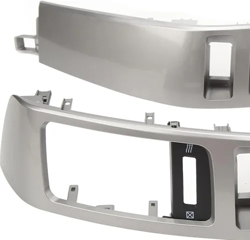 Miniatura 5 de Aramox 2 paneles de ventilación de salpicadero, consola central plateada, panel de ventilación de aire de CA, compatible con Land Cruiser Prado J120