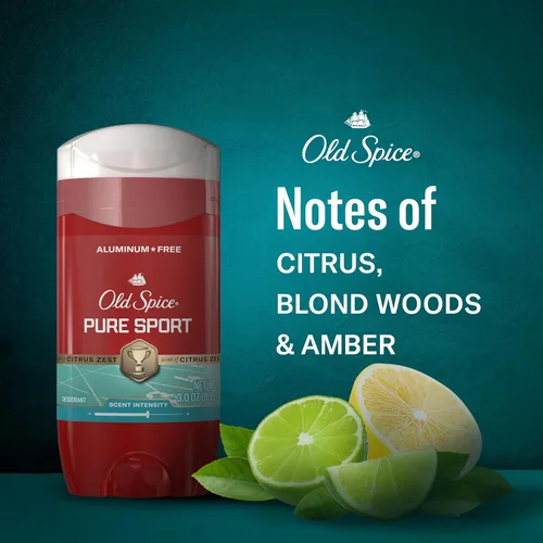 Miniatura 5 de Old Spice Desodorante sin aluminio para hombres, protección contra el olor 24/7, frescura y aroma duradero 24/7, aroma Pure Sport con esencia