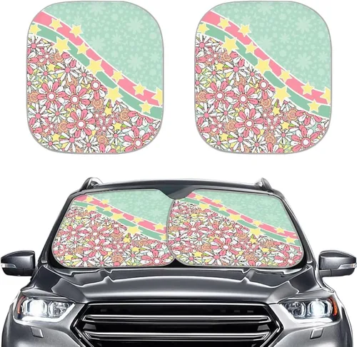 Miniatura 11 de Parasoles para parabrisas de automóvil con estampado de patas de perro, bloquea rayos UV, mantiene tu vehículo fresco, cubierta plegable para auto