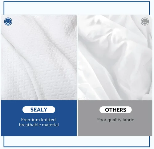 Miniatura 8 de Sealy Protector de colchón con calefacción tamaño completo de 54 x 75 pulgadas, calentador de cama eléctrico con calefacción por zonas con bolsillo