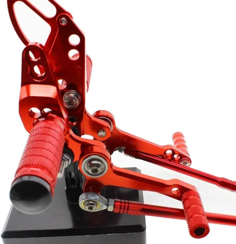 Miniatura 7 de Krace Estriberas para motocicleta, reposapiés, pedales de cambio de freno, tablas ajustables para Ducati STREETFIGHTER 848 1100, color negro