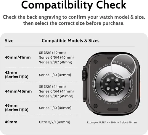 Miniatura 8 de amBand Bands - Funda protectora de pantalla compatible con Apple Watch Ultra 3/2/1 de 1.732 pulgadas, correa resistente M1 Sport Series y película