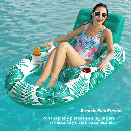 Miniatura 5 de Jasonwell Flotador Inflable para Piscina para Adultos - Flotadores de Piscina Tumbona Flotadores Balsa Silla Flotante para Piscina de Lago