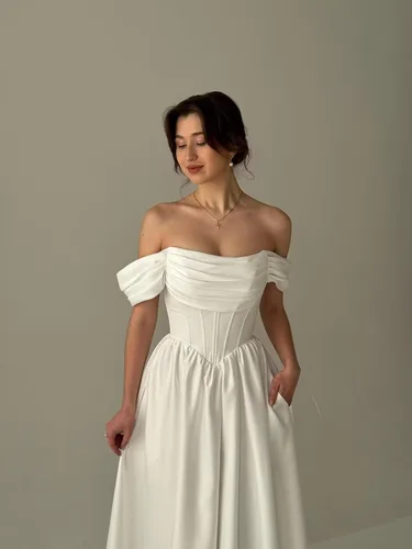 Miniatura 30 de Vestido de novia formal sin tirantes con encaje, largo de sirena para mujer 2019 WD162