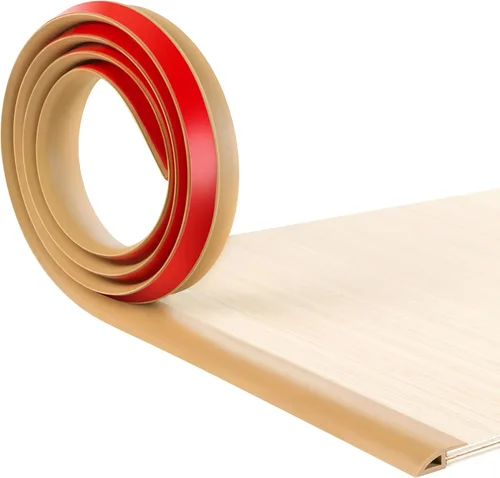 Miniatura 22 de BNELL Tira de molduras para bordes de alfombras y pisos, Tira de transición de piso autoadhesiva de PVC, Umbrales para puertas con una altura menor