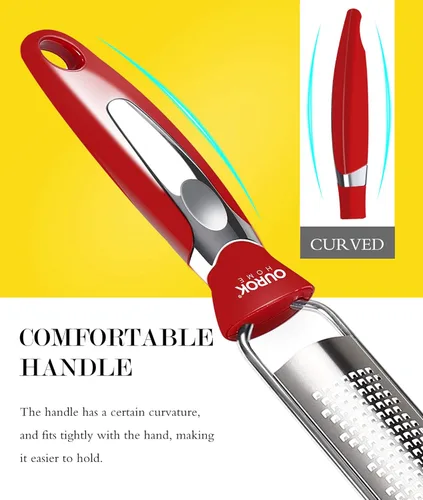 Miniatura 2 de Rallador de limón de cocina Ourokhome, rallador de queso parmesano manual de acero inoxidable para jengibre, chocolate, coco, lima, nuez moscada