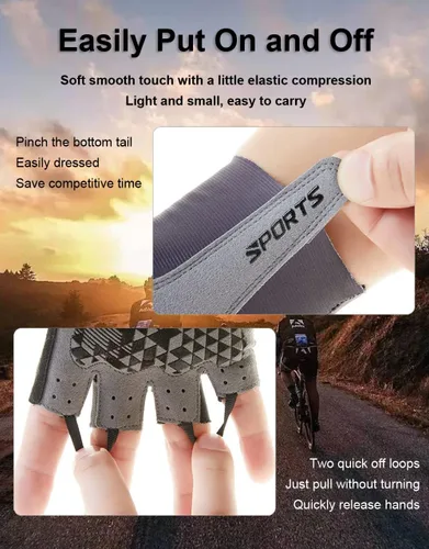 Miniatura 5 de SUJAYU Guantes de ciclismo, guantes de bicicleta de montaña, guantes de medio dedo, guantes de bicicleta para hombres, accesorios de bicicleta