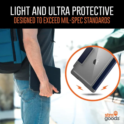 Miniatura 2 de STM Dux Plus para iPad Air de 11 pulgadas (M4/M3/M2/5ª/4ª generación): ultra protector, ligero con parte trasera transparente, soporte para lápiz