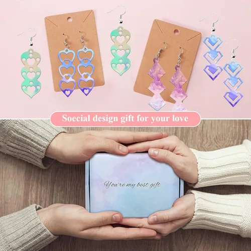 Miniatura 4 de Molde de aretes de resina de corazón para el día de San Valentín con agujero, moldes de resina de silicona, moldes de resina epoxi para mujer, 423.6