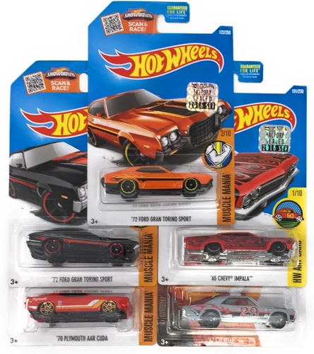 Miniatura 3 de Hot Wheels Muscle Car Madness - Juego de 5 unidades de fundición aleatoria con varios corbetas, Mustangs, Camaros, Chargers, GTO, Firebirds, Shelby