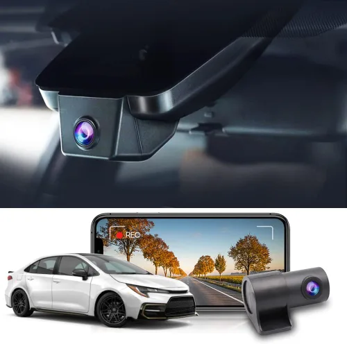 Fitcamx Adaptaciones de cámara de tablero delantera 2K y trasera 1080P para Toyota Corolla LE L XLE XSE 2020 2021 2022 híbrido y Hatchback 2019-2022