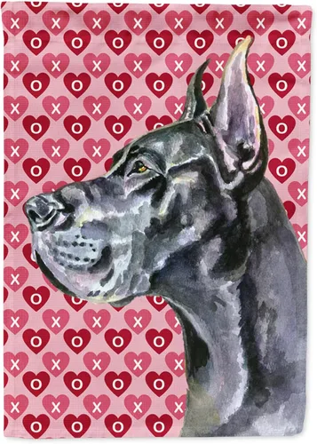 Miniatura 64 de Caroline's Treasures SS4484GF Bandera de jardín con diseño de bulldog inglés y corazones para el Día de San Valentín, bandera decorativa para patio