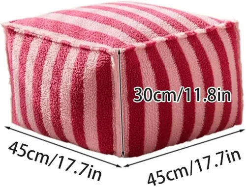 Miniatura 3 de EYPKPL Cómodo sofá perezoso cuadrado a rayas, suave sofá perezoso, taburete bajo, respaldo para dormitorio, hogar, puf, tatami con relleno, sofá