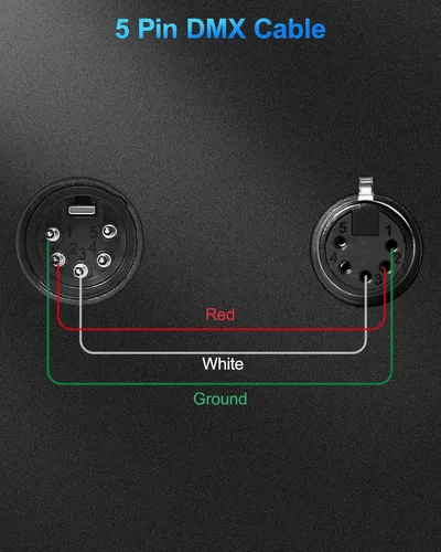 Miniatura 3 de Cable DMX de 5 pines de 50 pies, paquete de 2 con 3 conductores para iluminación de escenario y controlador
