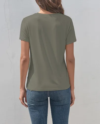 Miniatura 2 de KevaMolly Camisetas básicas para mujer, UPF 50+, manga corta, casual, de verano, de moda, unicolor, holgadas