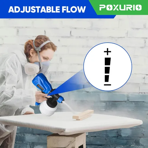 Miniatura 5 de Pulverizador de pintura, pulverizador de pintura eléctrico de 900W con 5 boquillas y 3 patrones, pistola de pintura HVLP de 1200ML para pintura