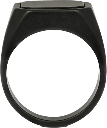 Miniatura 4 de Tateossian Anillo de cerámica negra con lapislázuli azul o piedra ónix, cuadrado