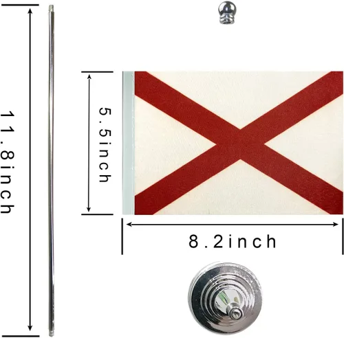 Miniatura 2 de GentleGirl. Bandera del estado de Alabama de Estados Unidos, bandera de Alabama, pequeña bandera del estado de Alabama, bandera de escritorio