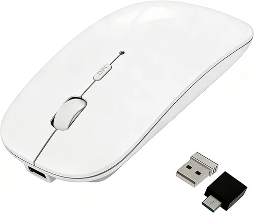 Miniatura 9 de HOTDREAM Ratón inalámbrico Bluetooth recargable para MacBook Pro/Air/iPad Air/iPad Pro/portátil/tableta/iPhone/PC, ratón Bluetooth 5.2/3.0 y modo