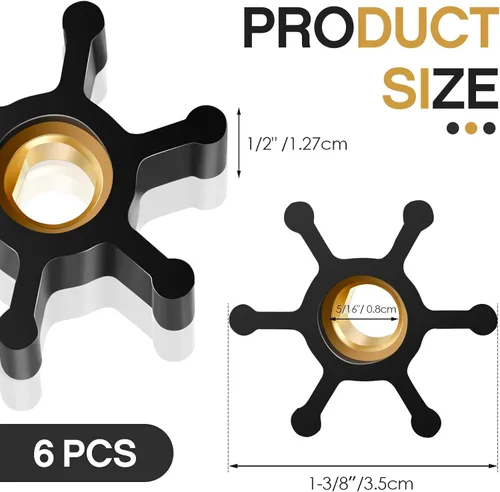 Miniatura 2 de Fabbay Paquete de 6 impulsores utilitarios de repuesto para bomba de transferencia de agua, universal, se adapta a bombas modelo Pas-30 y Pds-30