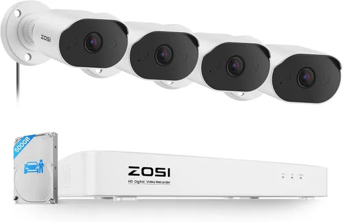 Miniatura 11 de ZOSI Sistema de cámara de seguridad para el hogar de 8 canales 1080p con audio, detección de vehículos AI persona, 4 cámaras con cable