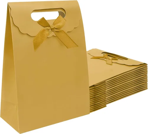Miniatura 11 de Bolsas de regalo Patdefie con asas tamaño pequeño 7×4×10 pulgadas 16 piezas tamaño mediano para cumpleaños, fiesta, recuerdo, boda, aniversario