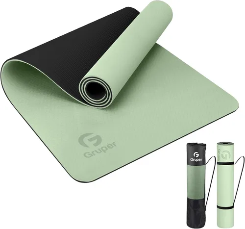 Tapete de yoga antideslizante, ecológico, con funda de transporte, tapete de yoga profesional para mujeres, tapete de entrenamiento para el hogar,