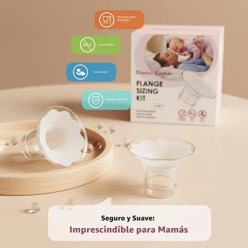 Miniatura 4 de Nursi Luna Kit de tamaño de brida con 13/15/17/19/0.827 in para bridas/escudos de extractor de leche eléctrico de 0.945 in, 10 piezas de insertos