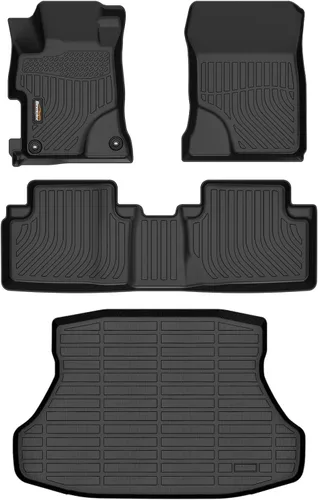 Miniatura 69 de Alfombrillas para todo tipo de clima y forro de carga para Volkswagen Atlas 2018-2025 (asiento de cubo de 6 pasajeros), juego completo de 3 filas