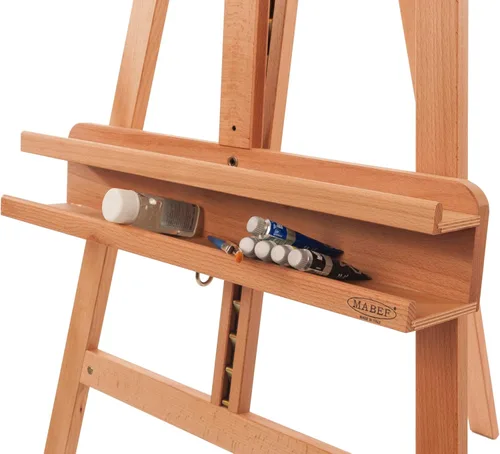 Miniatura 8 de Mabef Caballete de lira de madera M/11, caballete ajustable para artistas de interiores, madera de haya, soporta hasta 22 libras, soporte de lona