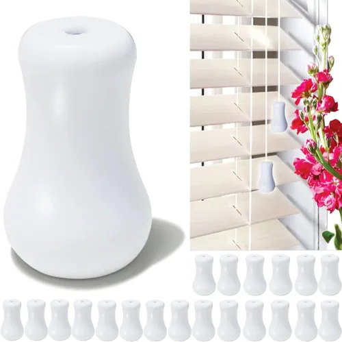 Miniatura 6 de 10 borlas de plástico blanco, pomos de cordón para persianas o persianas