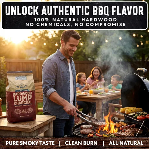 Miniatura 7 de Mr. Bar-B-Q - Carbón natural de madera dura de 8 libras. Carbón natural de primera calidad para asar, barbacoa, ahumar, Kamado y parrillas