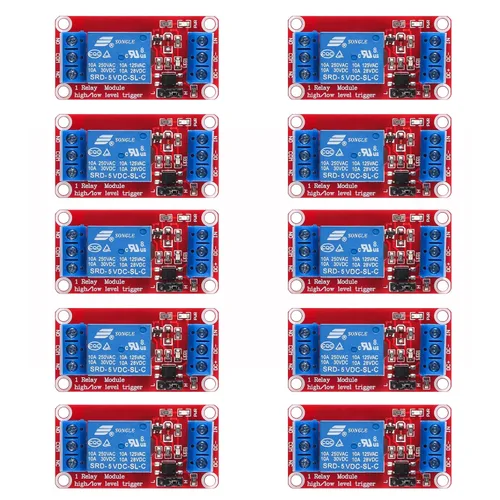Miniatura 11 de Módulo de relé de 5 V CC - Placa de interruptor de relé de 1 canal con aislamiento optoacoplador, disparador de nivel alto o bajo 5 V-4