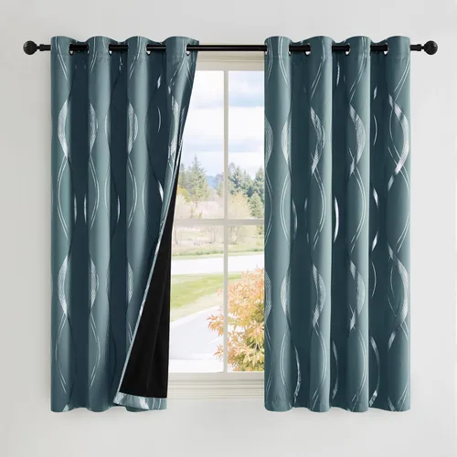 Miniatura 99 de NICETOWN Paneles de Cortinas Opacas para Dormitorio - Tratamiento de Ventanas con Aislamiento Térmico, Ojales Sólidos, Cortinas Opacas con Diseño