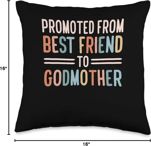 Miniatura 4 de Godmother Gifts for Godparents on Baptism Day Cojín promocionado de Best Friend to Godmother de 16 x 16 pulgadas, multicolor