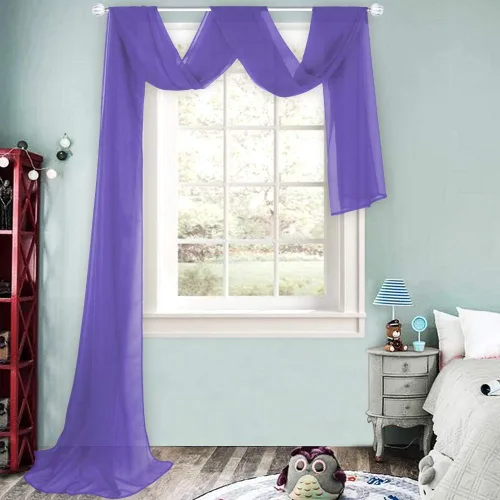 Miniatura 13 de HUTO Cenefas de cortina de gasa transparente blanca para habitación de niñas, bufandas de gasa suave para boda, fiesta, toldo, cama, 216 extra largas