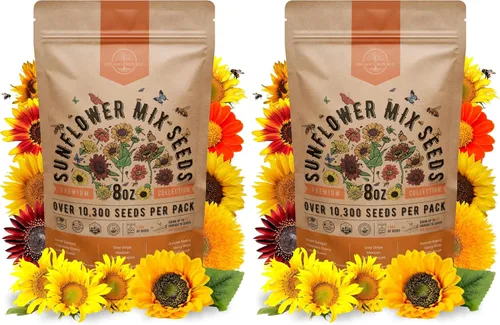 Miniatura 19 de Paquete de Semillas de Mezcla de Girasol 4 oz - Más de 5,100 Semillas de Girasol Reliquia No-GMO para Plantar, Flores Anuales en Paquete de Semillas