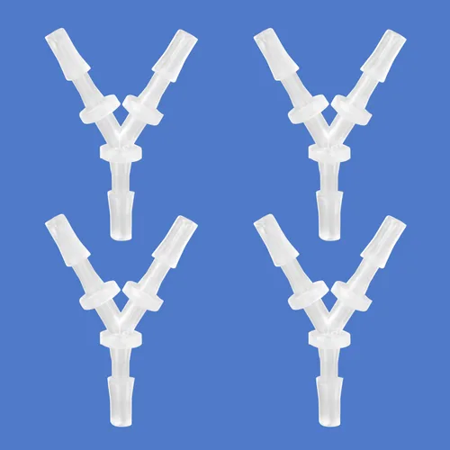 Miniatura 13 de Quickun 1/2 pulgada manguera de púas iguales en forma de Y 3 vías empalmador de juntas de plástico empalmador adaptador unión para tubería de línea