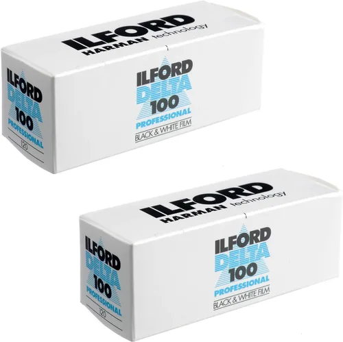 2 películas Ilford 1743399 Delta Pro 100 120 de grano fino de velocidad media, en blanco y negro, ISO 100, tamaño 120