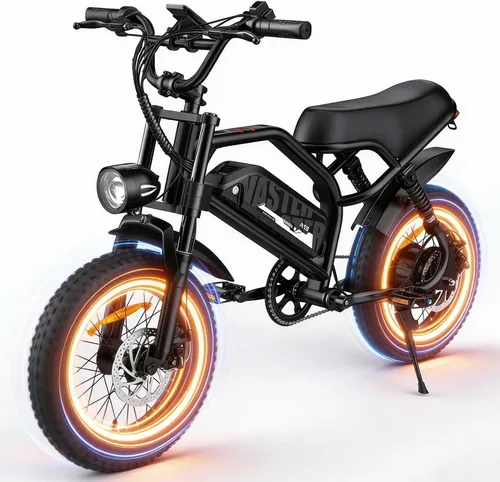 AVDLBIKE Bicicleta eléctrica, bicicleta eléctrica de 16 pulgadas con neumáticos gruesos para adolescentes/adultos, bicicleta eléctrica pequeña de