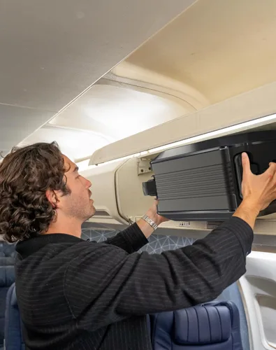 Miniatura 3 de Smart Equipaje manejable equipaje de mano con ruedas enrollables, 22 x 14 x 9-TSA, carcasa rígida de 22 pulgadas aprobada por aerolíneas, maleta