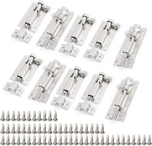 10 unids 1.969 in/2 "acero inoxidable seguridad interior exterior puerta ventana pestillo de bloqueo deslizante barril perno deslizante cerradura de