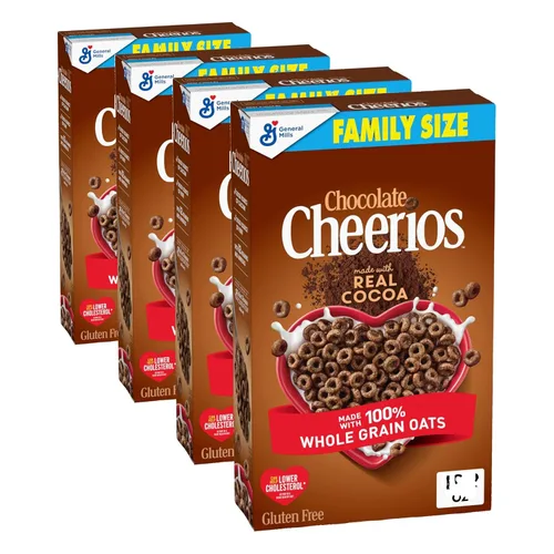 Miniatura 12 de Chocolate Cheerios, Cereal de desayuno sin gluten saludable para el corazón, hecho con avena de grano entero, tamaño familiar, 19.2 onzas