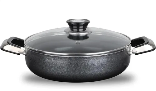 Miniatura 24 de Alpine Cuisine Olla antiadherente de 5 cuartos con tapa de vidrio templado y asas de transporte, utensilios de cocina multiusos, horno holandés
