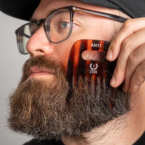 Miniatura 3 de ZEUS Peine desenredante de dientes anchos para cabello rizado, barba, estilos naturales y texturizados (3.5 pulgadas) AN11 Designed to Lift Roots