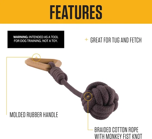 Miniatura 2 de Carhartt Herramientas de entrenamiento para mascotas, herramienta resistente para tirar, buscar y jugar, puño de mono para perro (Carhartt marrón)