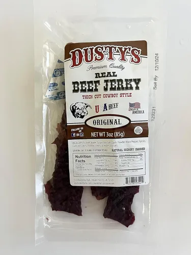 Miniatura 8 de Kit de supervivencia de carne seca exótica y gourmet de Jerky Dynasty en una lata de munición - Bocados enteros premium y varas para acampar, hacer
