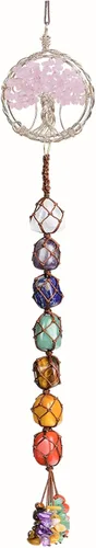 Miniatura 28 de Anjiucc Árbol de la vida de cristal curativo de 7 chakras para colgar en la pared, decoración de interiores, decoración de ventanas, meditación